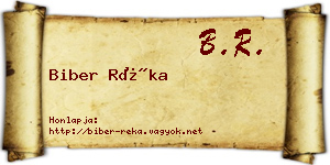 Biber Réka névjegykártya