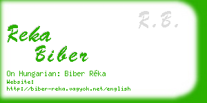 reka biber business card